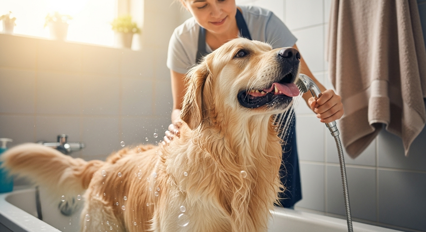 How to Bathe a Large Dog at Home