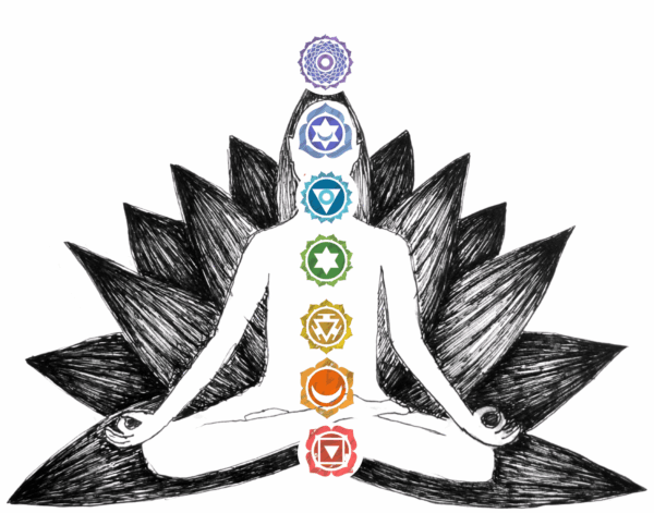 An illustration of the chakras from Joan Ranquet's book Animal Chakra Healing