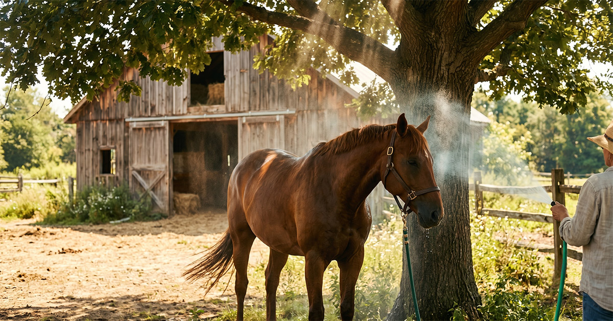 Cooling horses naturally during heat waves