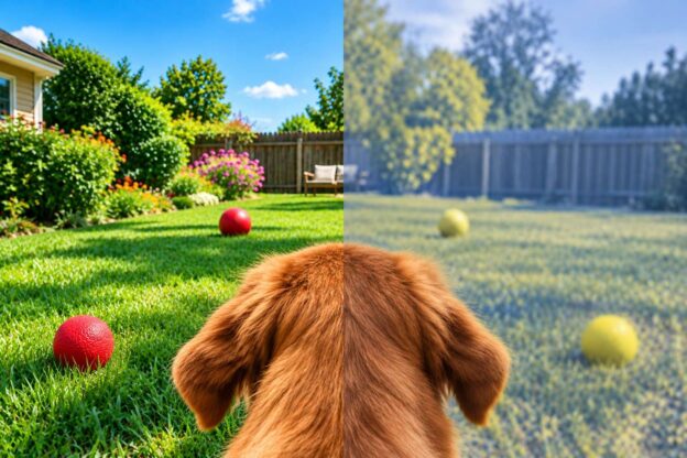 A picture of a dog's vision.