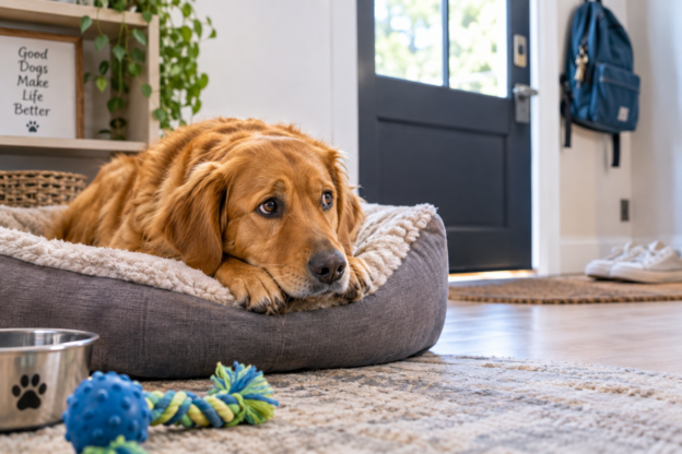 A dog with separation anxiety.