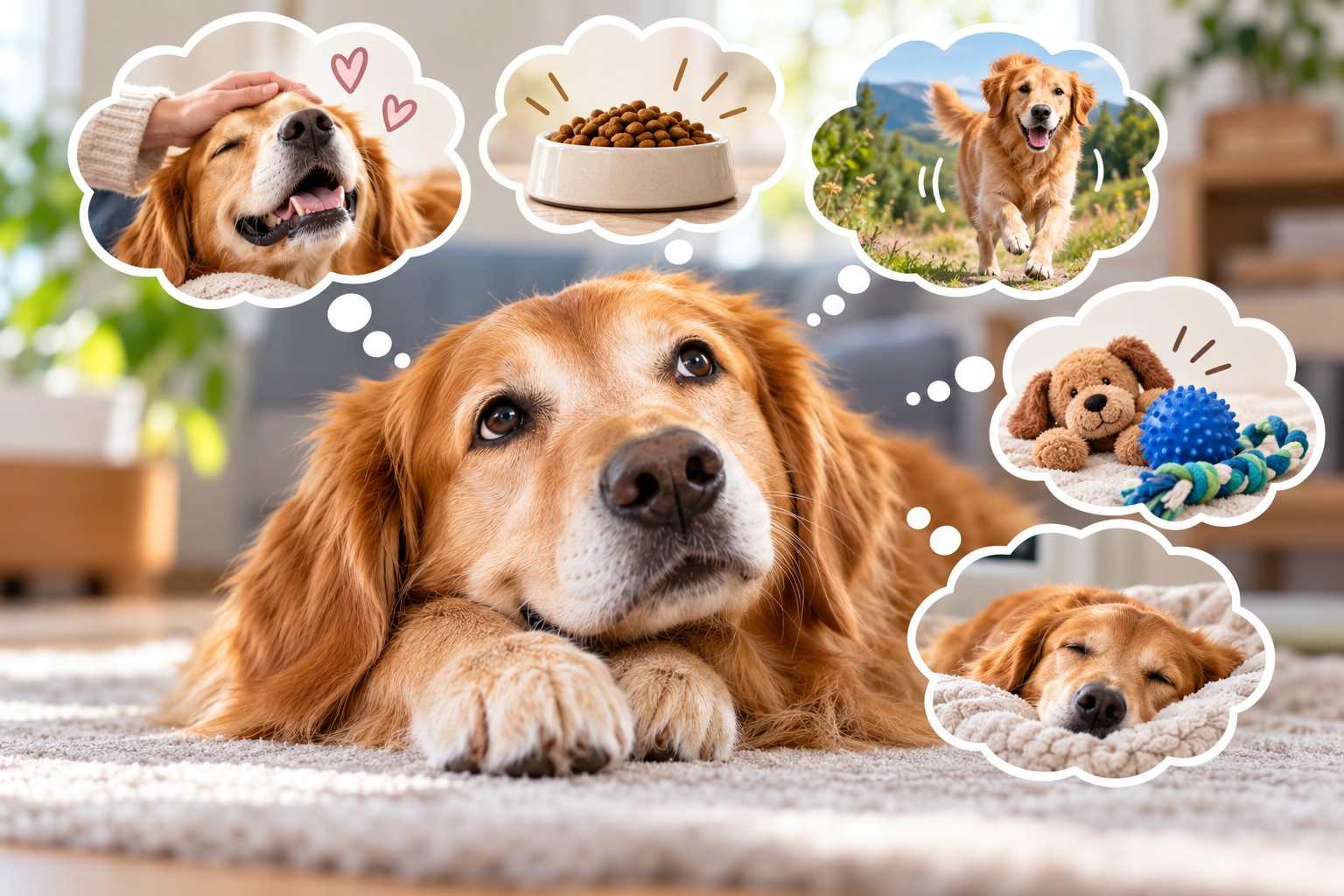 How a dog’s mind works, exploring thoughts, emotions, learning, and behavior.